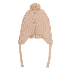 Gorro Bebé con Pompón Tricot Lino