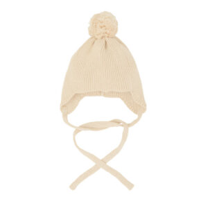 Gorro Bebé con Pompón Tricot Beig