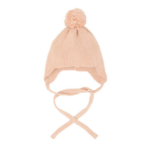 Gorro Bebé con Pompón Tricot Rosa