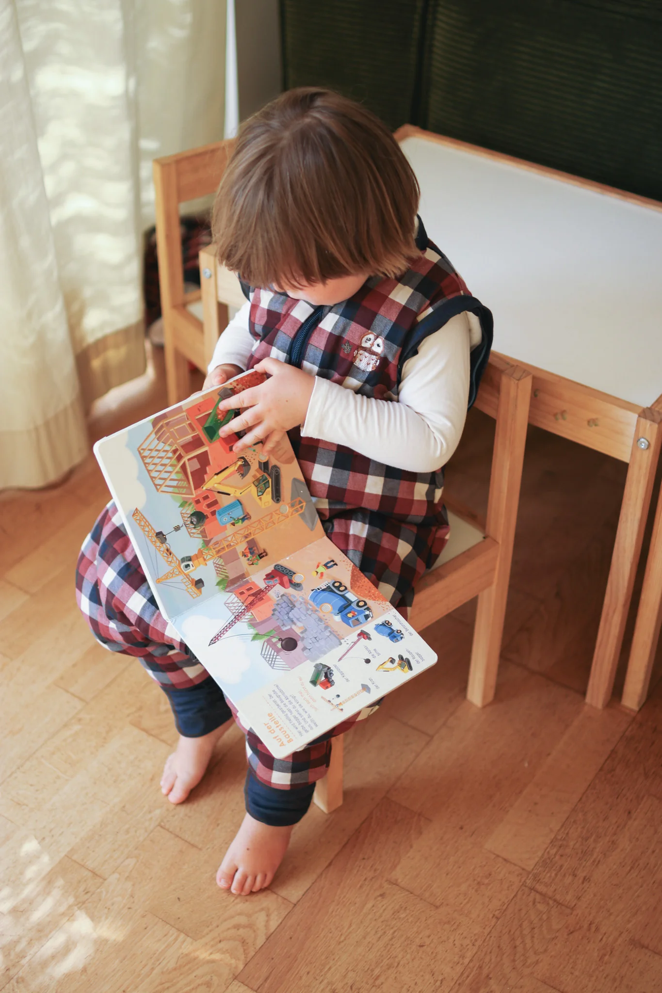 Pijama Manta con calcetines antideslizantes - Vichy red and blue - TOG 2.5 - Imagen 6