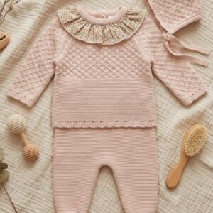 Conjunto Bebé Polaina + Capota Rosa