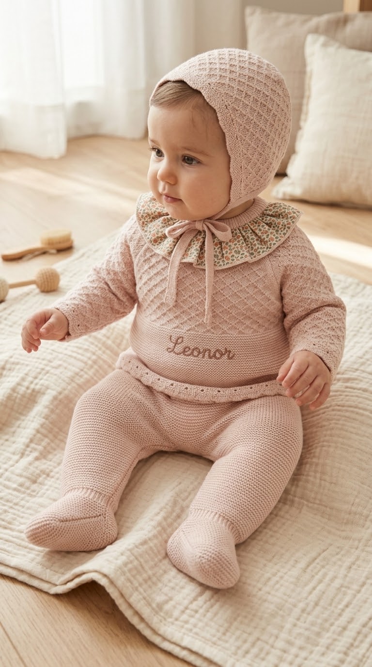 Conjunto Bebé Polaina + Capota Rosa - Imagen 2