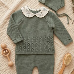 Conjunto Bebé Polaina + Capota Oliva