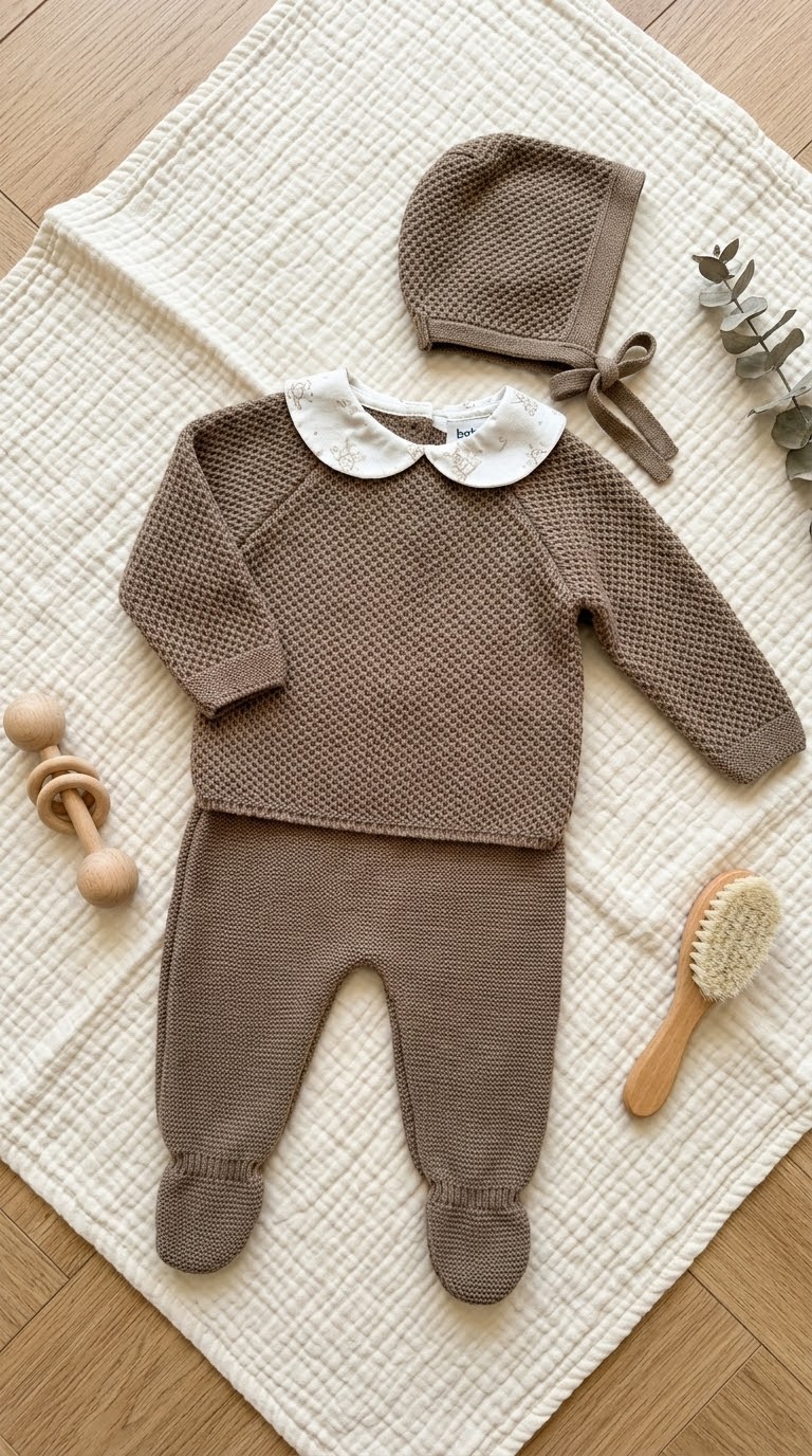 Conjunto Bebé Polaina + Capota Marrón - Imagen 2